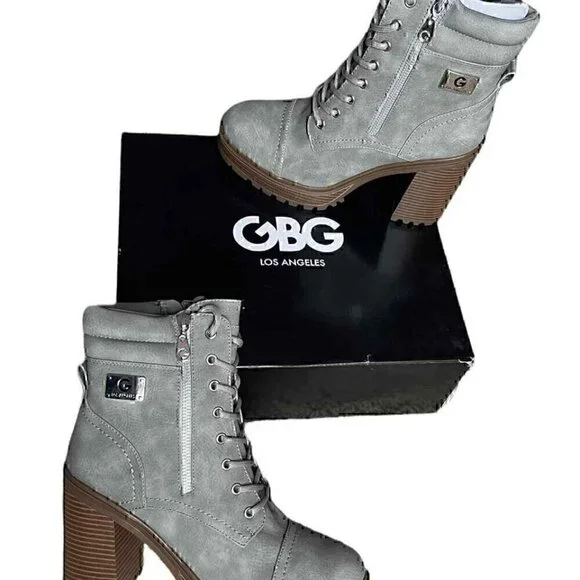 Guess GBG Los Angeles Womens Sheeva Heeled Platform Lace Up Lug Sole Size 7.5 - Picture 1 of 2